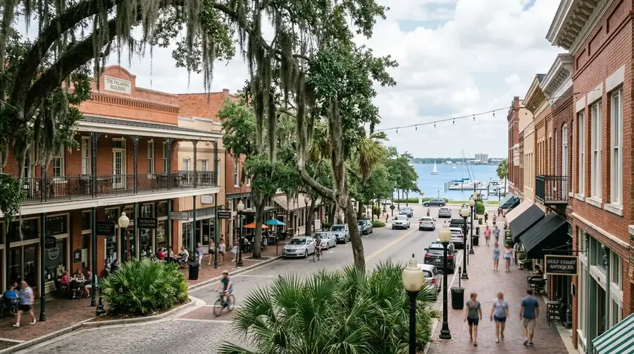 Historic Palafox Street and the Pensacola bayfront