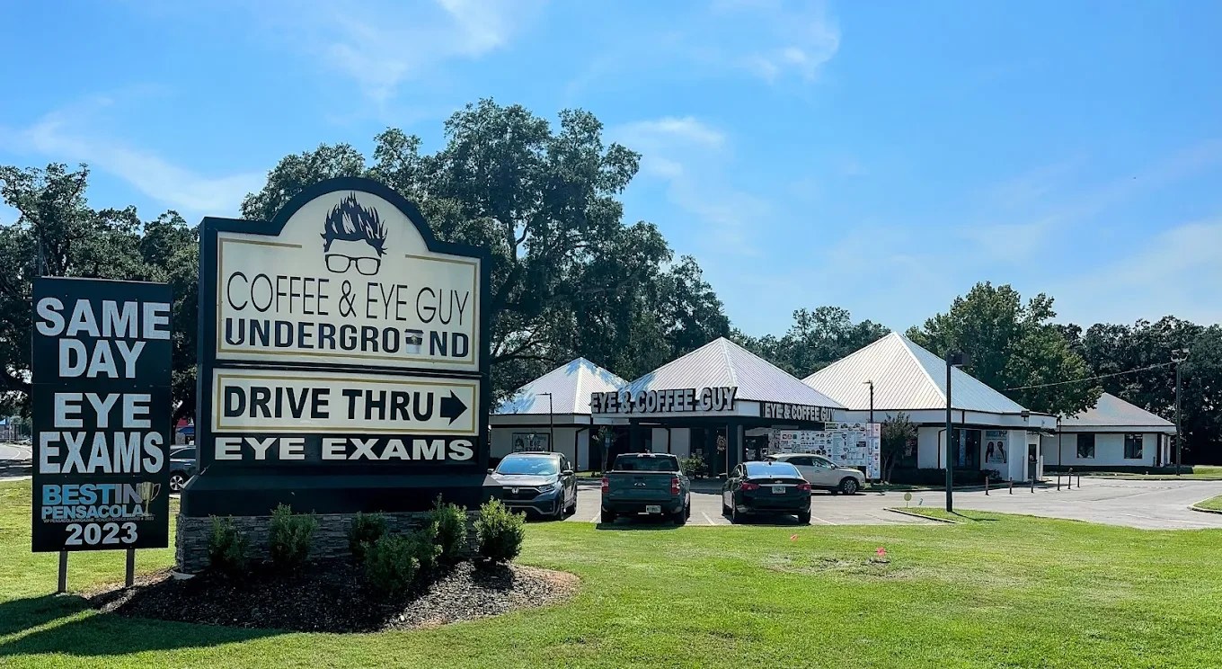 My Eye Guy at Coffee Guy Underground on N Davis Hwy, Pensacola — Same Day & Drive Thru Eye Exams, Best in Pensacola 2023